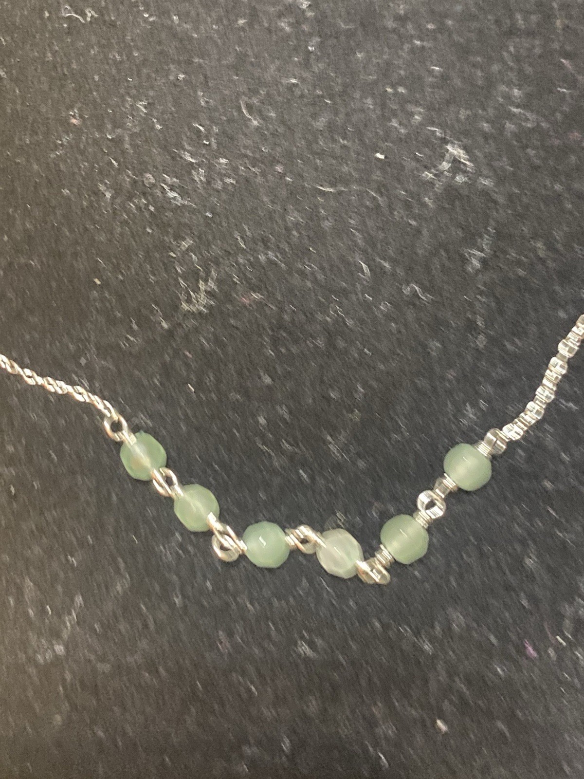 18″ 925 Sterling Silver Necklace With Amazonite Beads