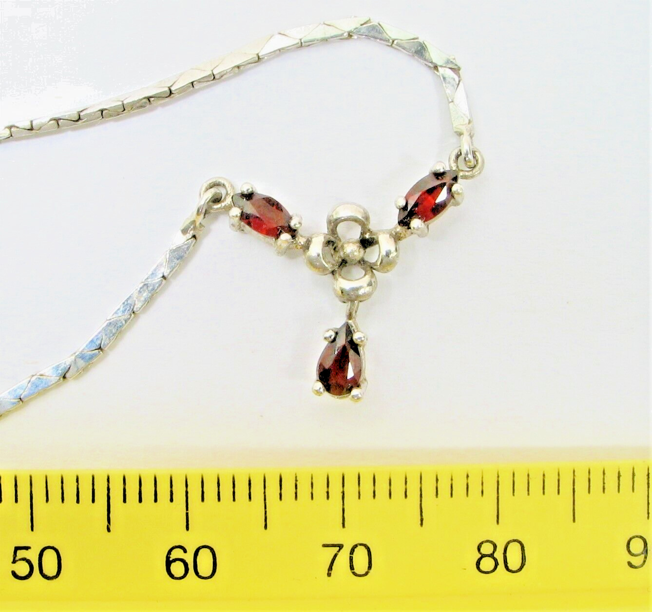 European Garnet .925 Sterling Silver Necklace a Great GIFT for any OCCASION New