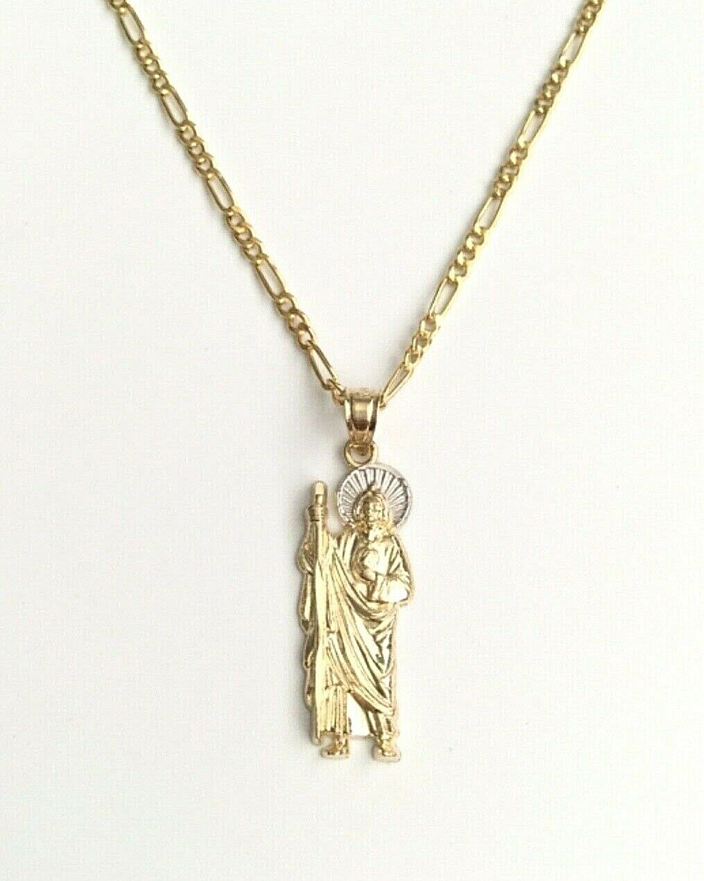14K Real Gold Saint Jude Necklace 18″ / 14k Oro Cadena de San Judas 18″ – PT0101
