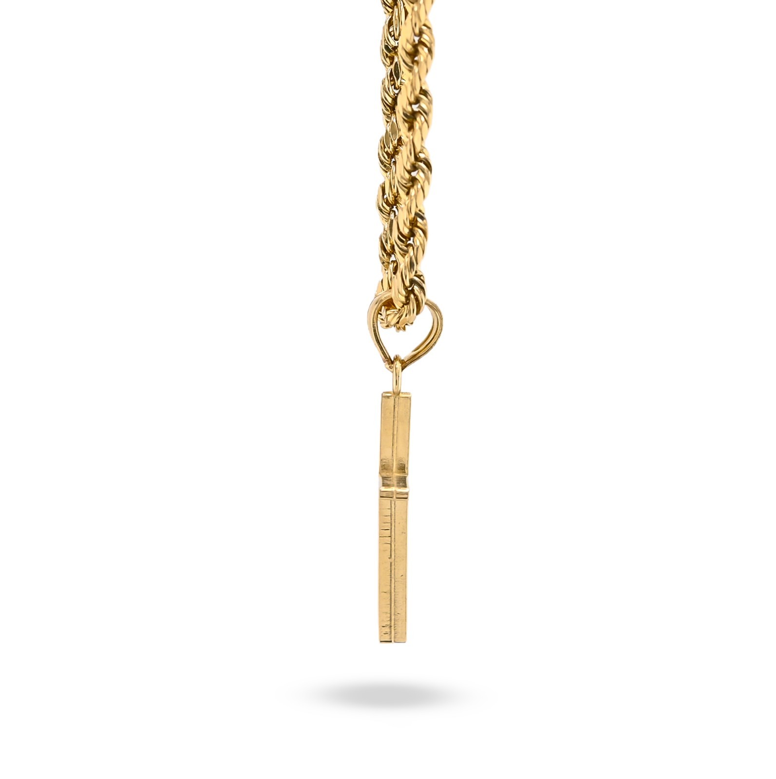 10k Yellow Gold Unisex Adults Cross Pendant Religious 0.6g Charm
