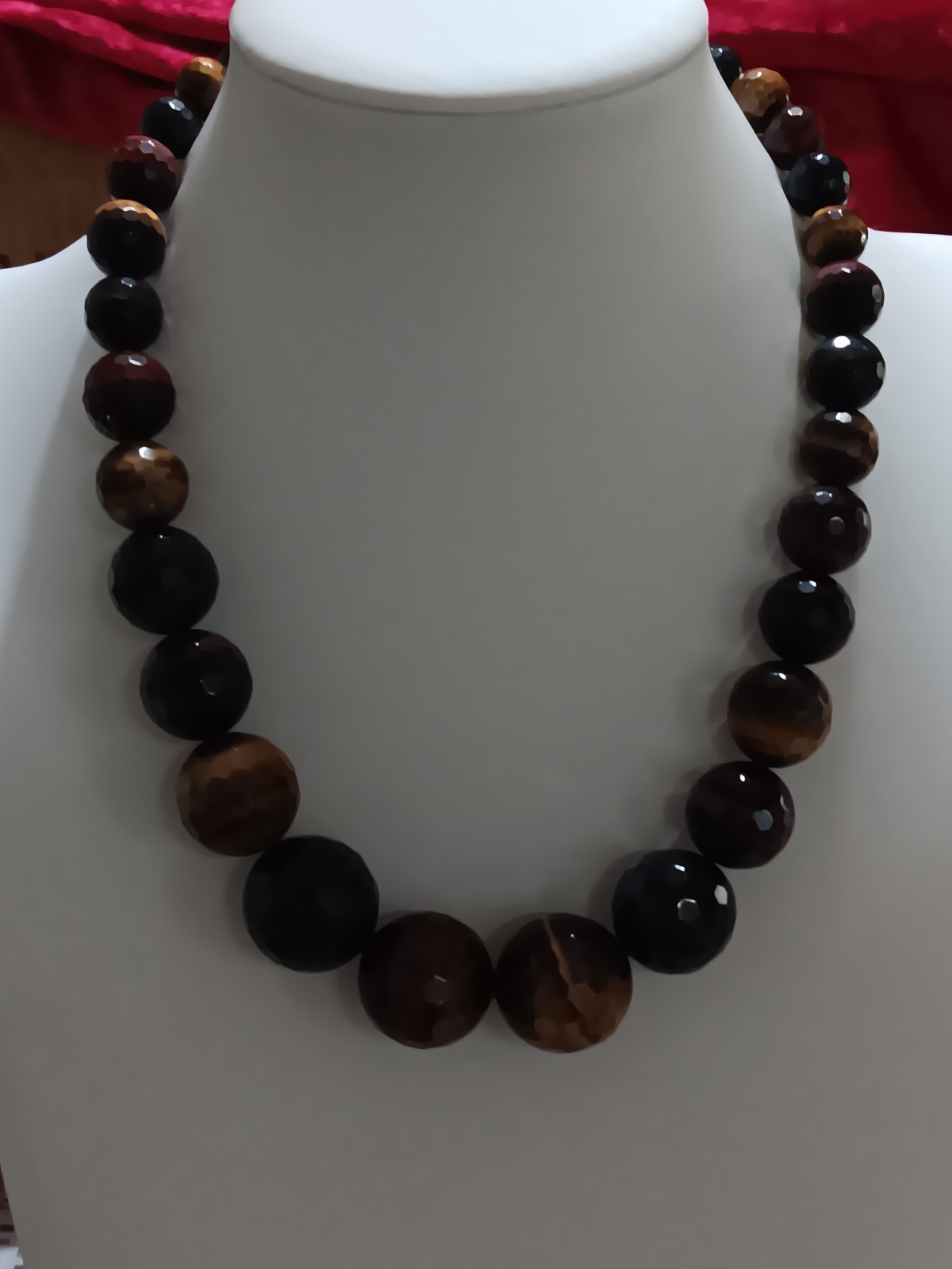 925 Jay King Multi Color Tiger Eye Bead Necklace