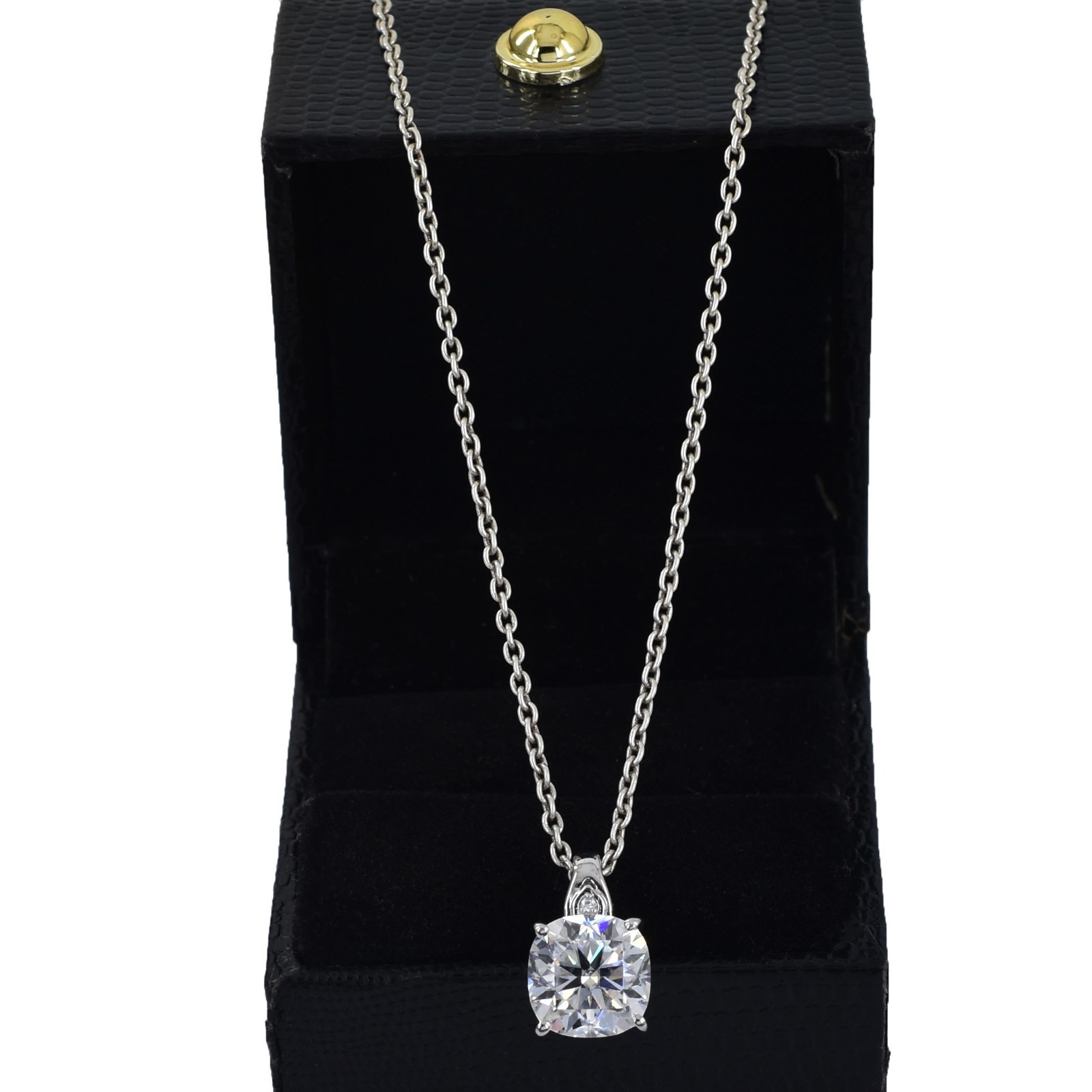Amazing 4.59 Ct VVS1 Certified Diamond Solitaire necklace-FREE Diamond Studs