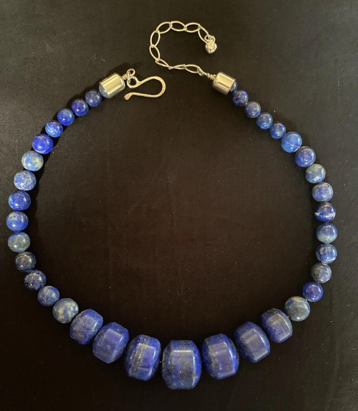 Jay King DTR Lapis Lazuli Chunky Beaded Necklace 925 Closure Excellent