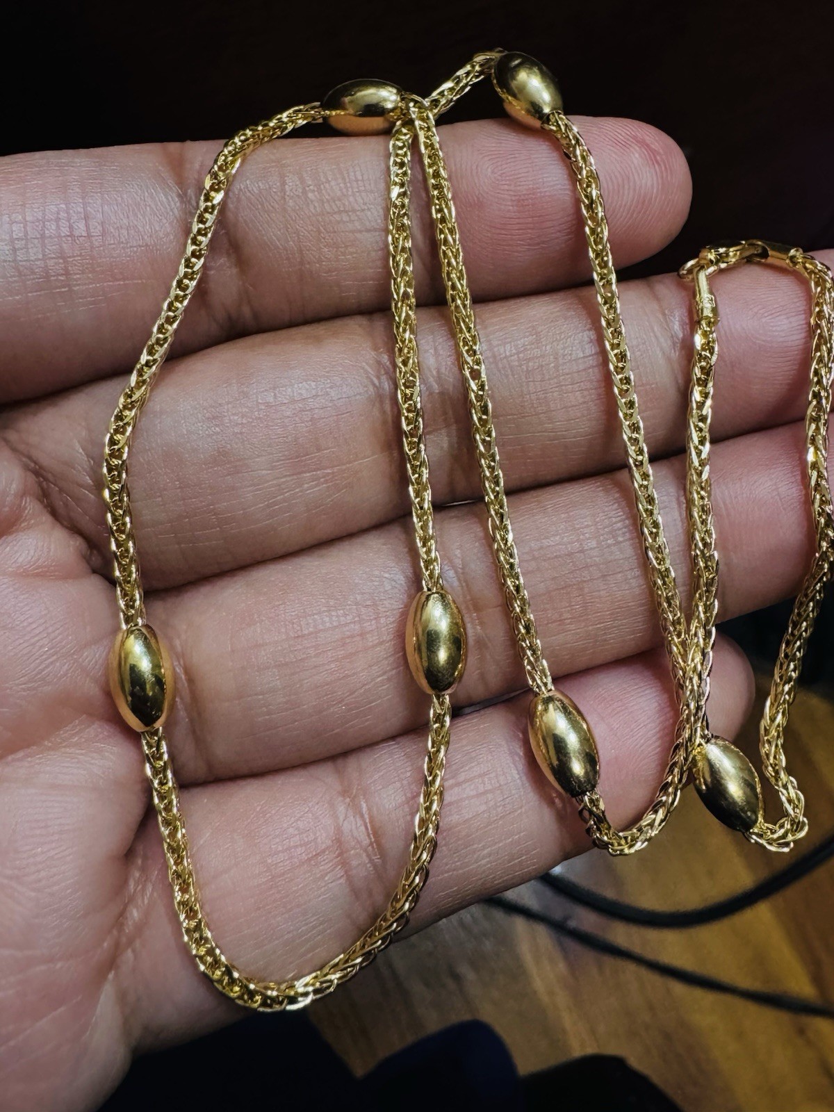 18K 750 Fine Genuine Gold Oval Chain Necklace 17.6”/18” Long 6.6g 2.2mm