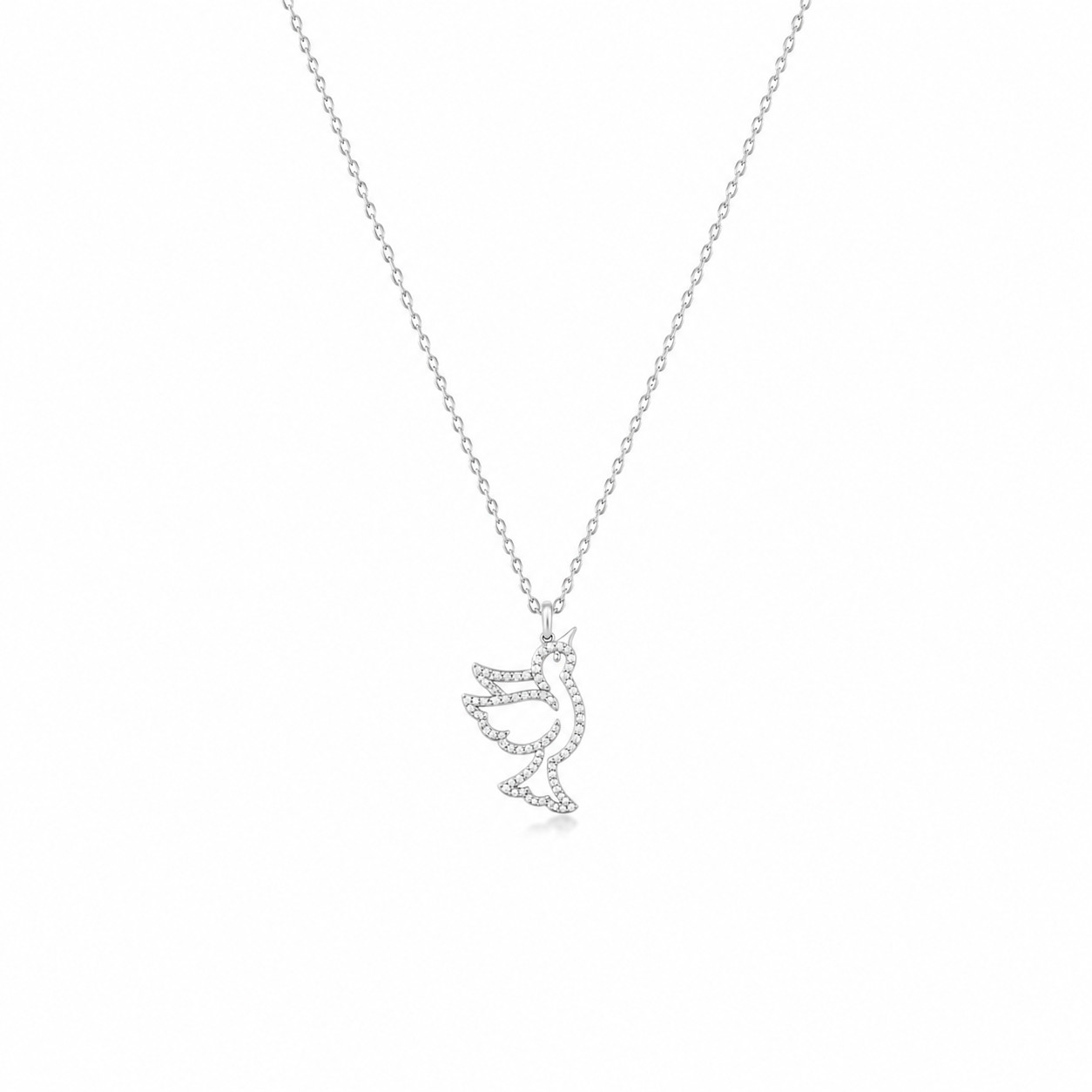 0.30Ct Round Cut Moissanite Pendant Whit Chain 18″ 10K Solid Gold for Women