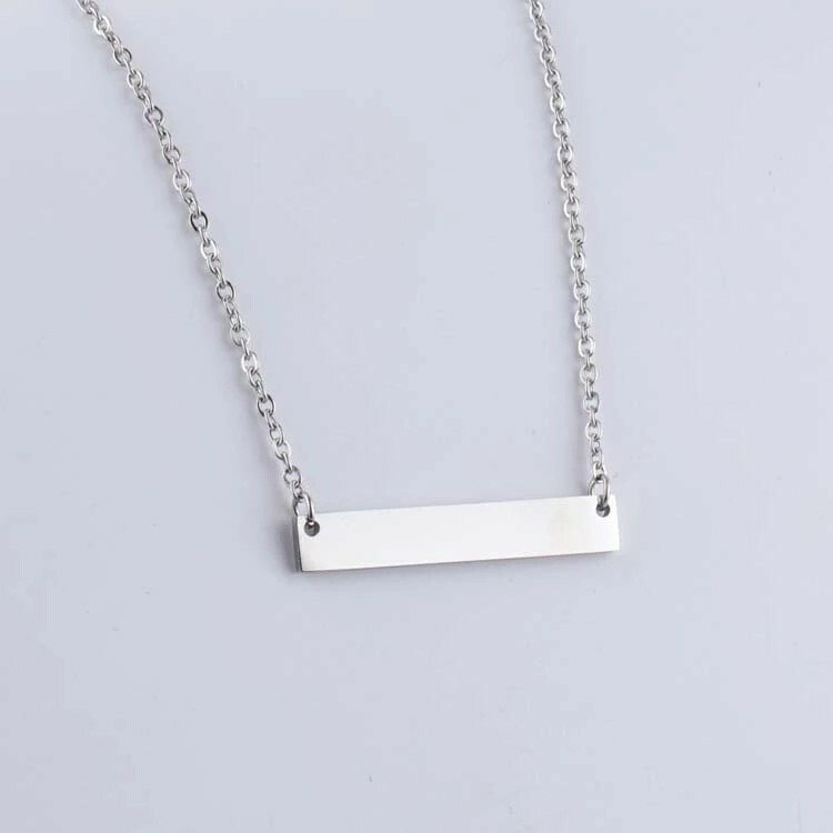 Personalized Engraved Bar Name necklace 18K Gold Plt women fashion gifts, Trendy