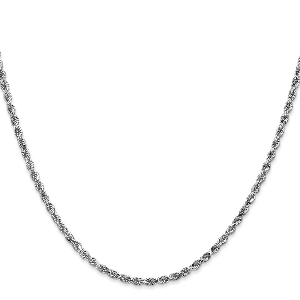 10k White Gold 2.25mm Diamond-cut Rope Chain Necklace 22″ 9.1gm