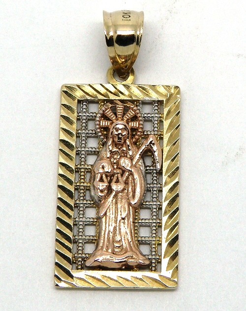 10k Tri-Clor Gold Grim Reaper/Sagrado Muerte Pendant