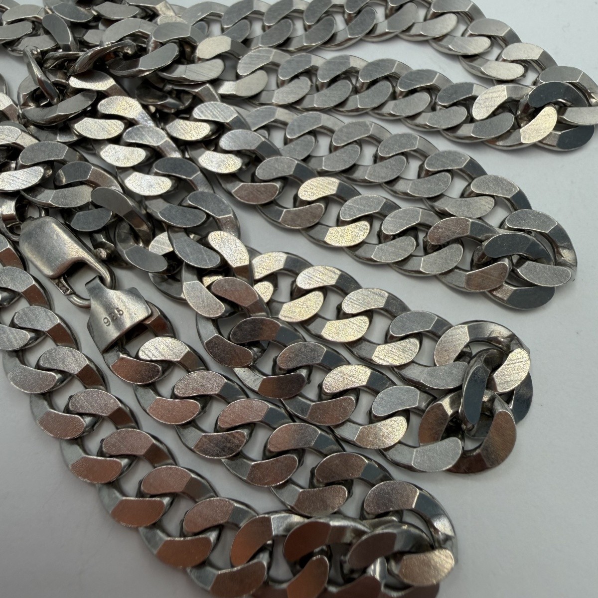 Vintage 925 Sterling Silver Cuban Curb Chain Necklace 8mm Heavy 57.2g