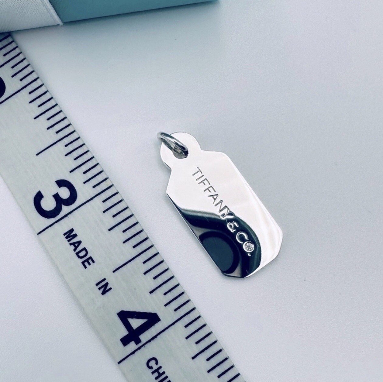 Tiffany & Co. Diamond Tag Charm in Silver with Original Packaging