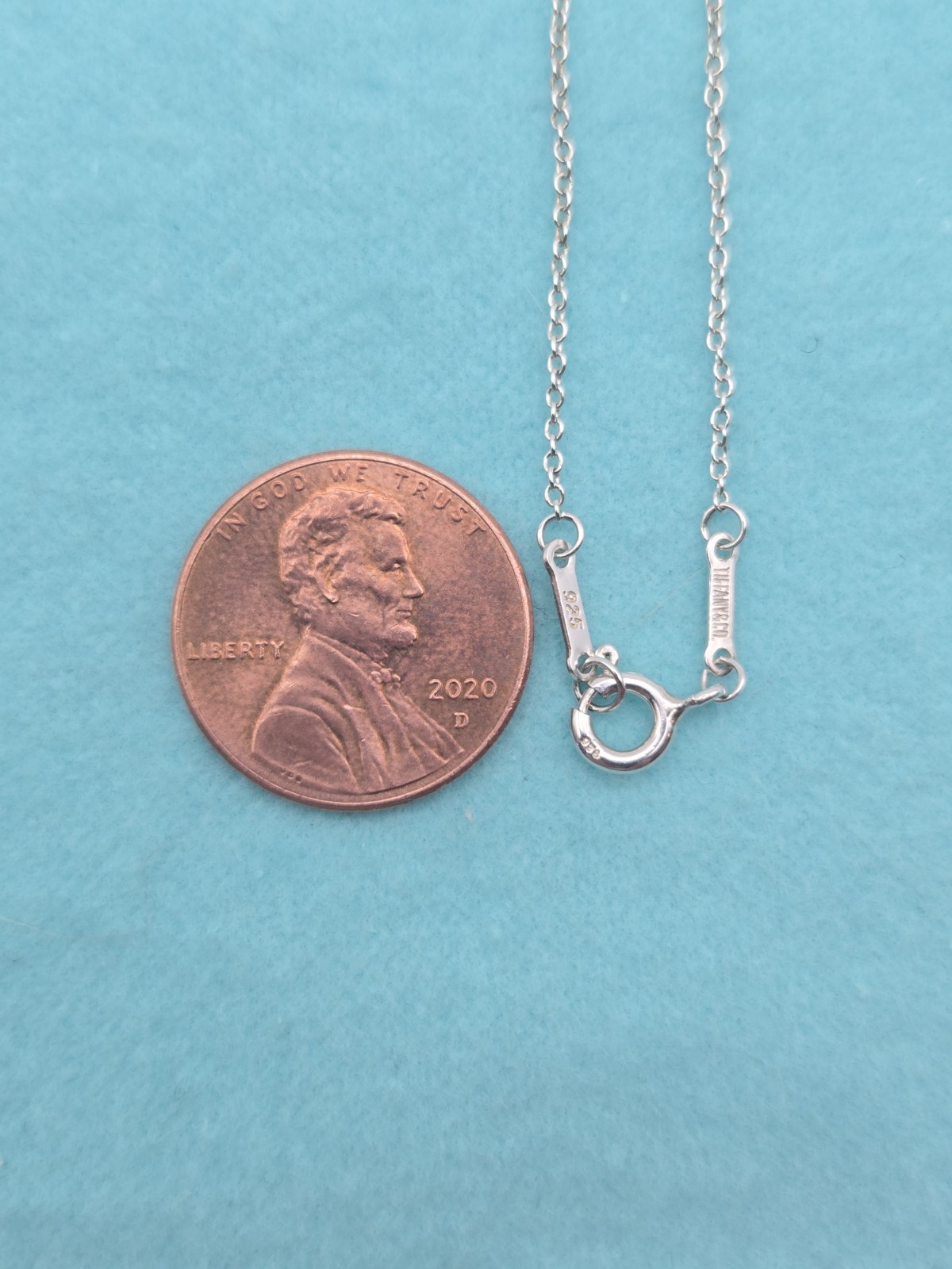 Tiffany & Co. Elsa Peretti Small Round Link 16″ Chain Necklace Silver Ag 925