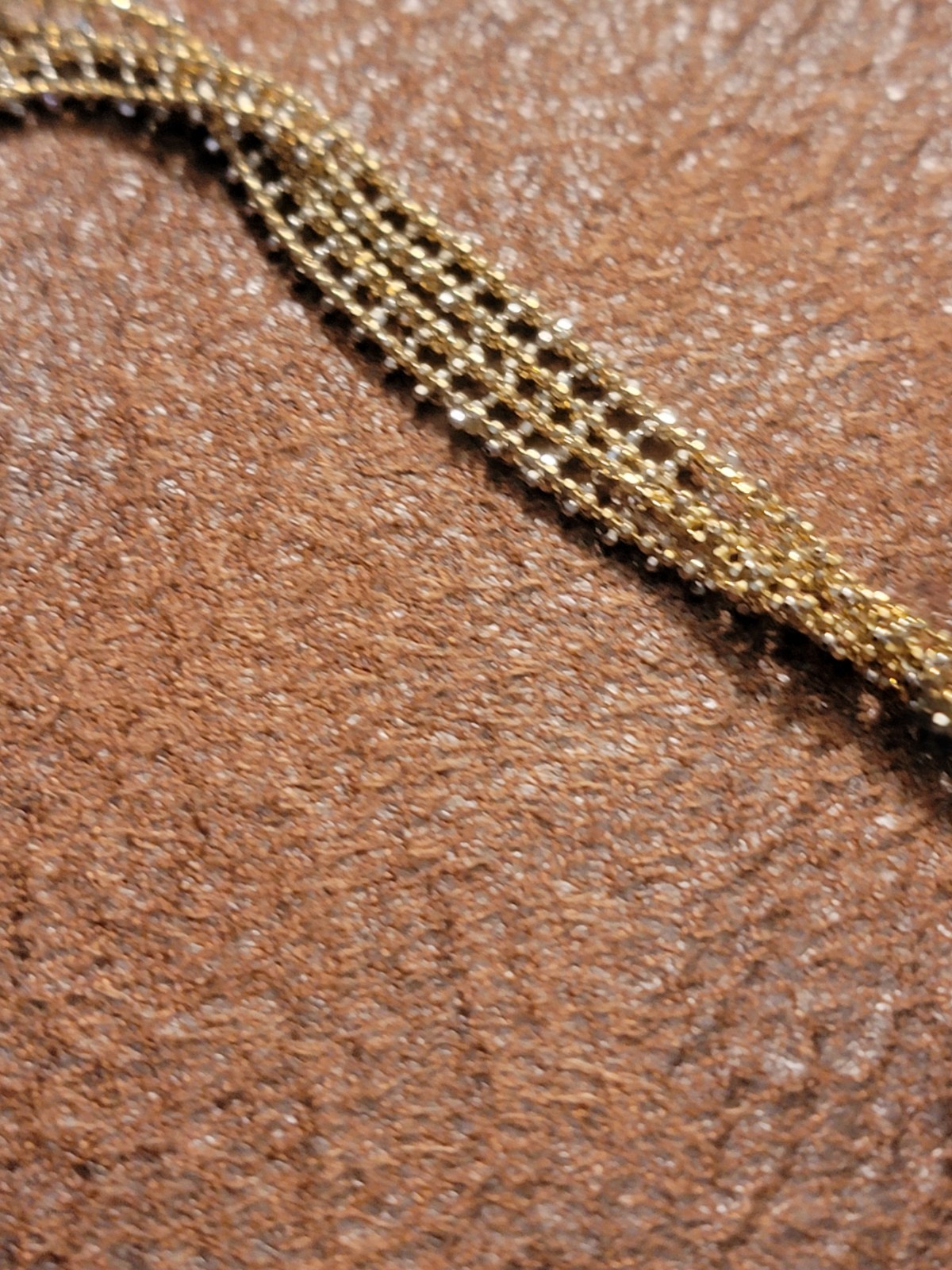 14k Yellow & White Gold Necklace, 17in, Indonesia, Tags, Half Original Cost