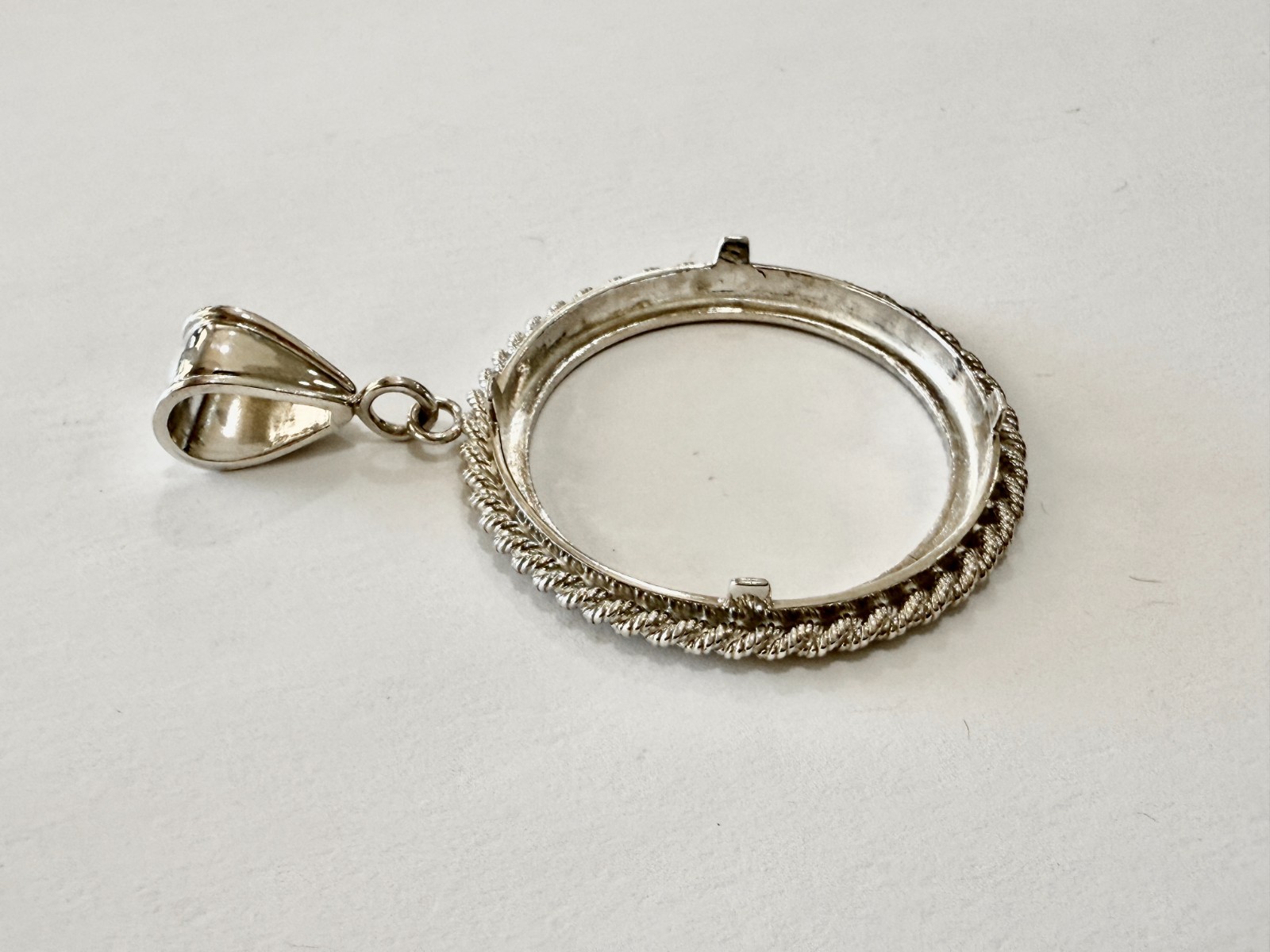 Sterling Silver Bezel Rope Edge Onza Plata Liberted for 36mm Coins
