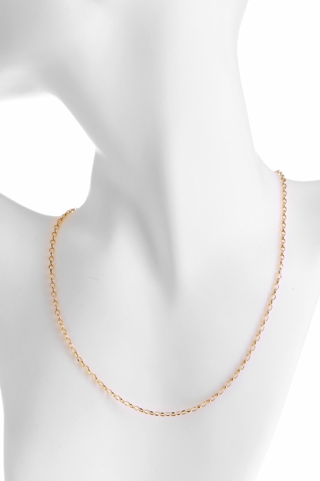 Italian Made 9ct Yellow Gold Oval Belcher Chain Necklace Width 2.2mm, 16-24 Inch