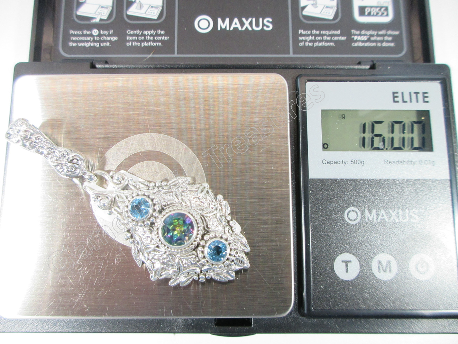 Sarda Sterling Silver & Unicorn Dreams Mystic Topaz & Swiss Blue Topaz Pendant