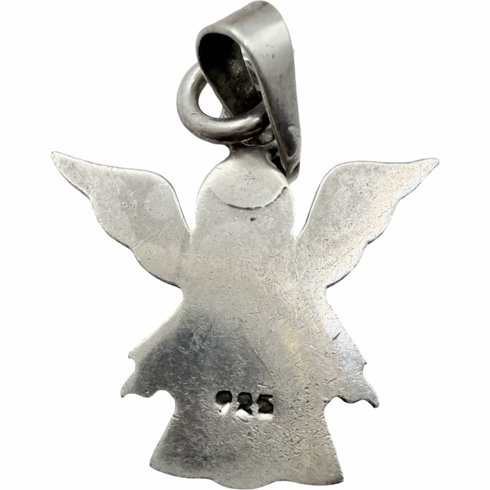 Artisan 925 Sterling Silver Angel Pendant Handcrafted Guardian Angel Charm