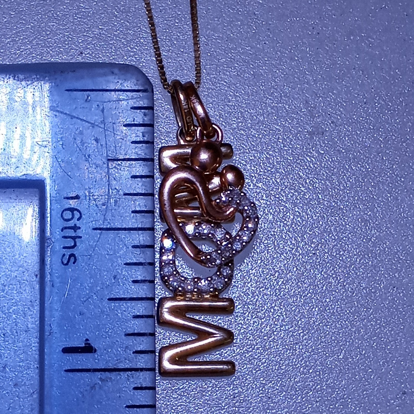 Diamond Mom with Heart Mother & Child Pendant Rose Gold Yellow Gold 10kt