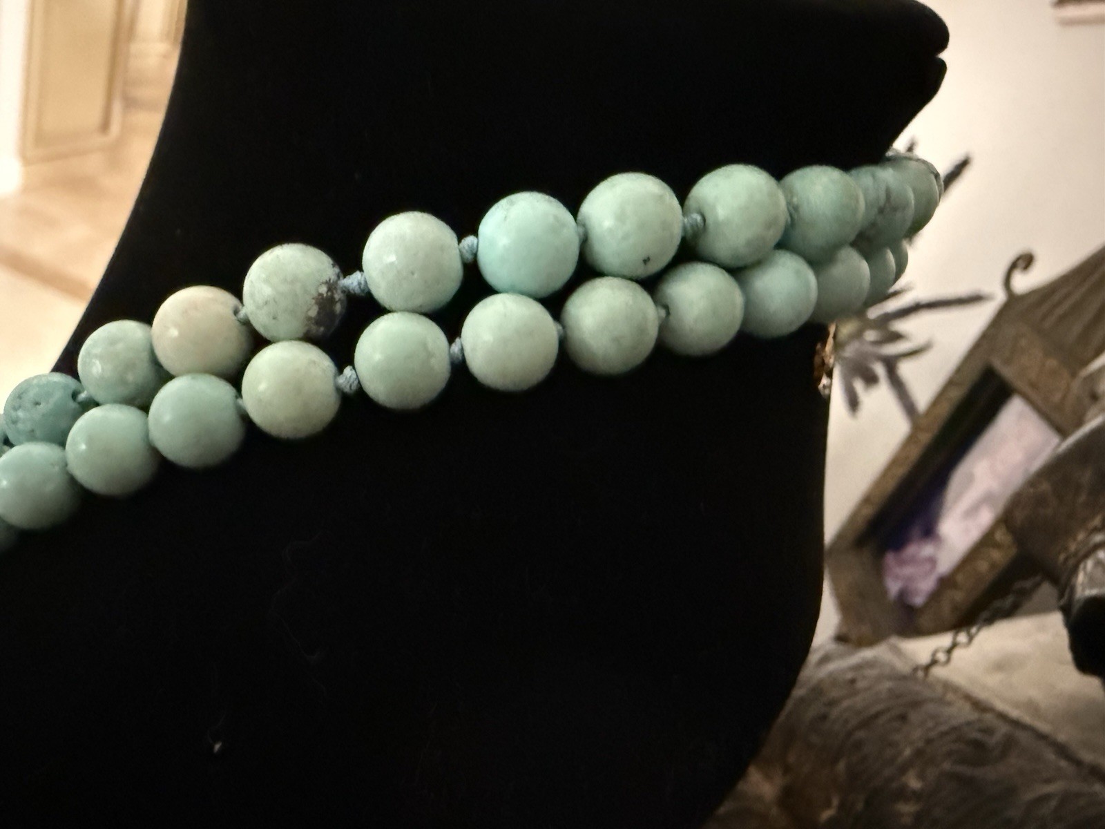 ***GORGEOUS TURQUOISE NECKLACE W/18k SMALL CHARM***