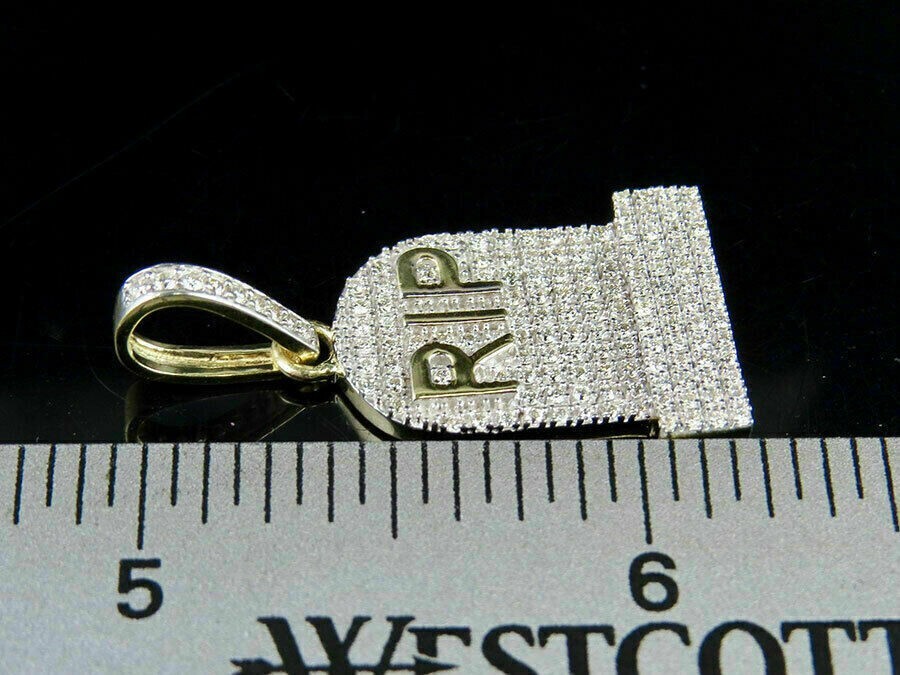 2Ct Round Cut Diamond RIP Unisex Pendant Charm 14K Yellow Gold Finish Free Chain