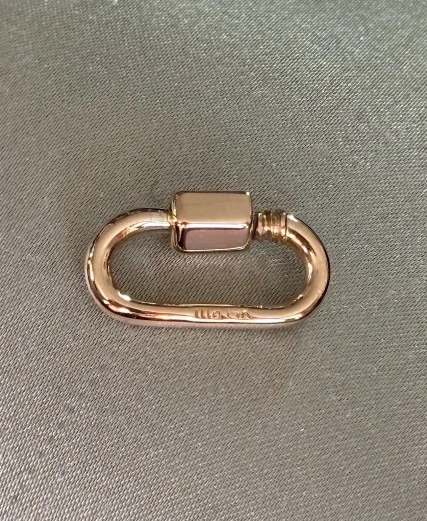 Authentic Marla Aaron 14k Yellow Gold Babylock Charm Holder Connector Carabiner
