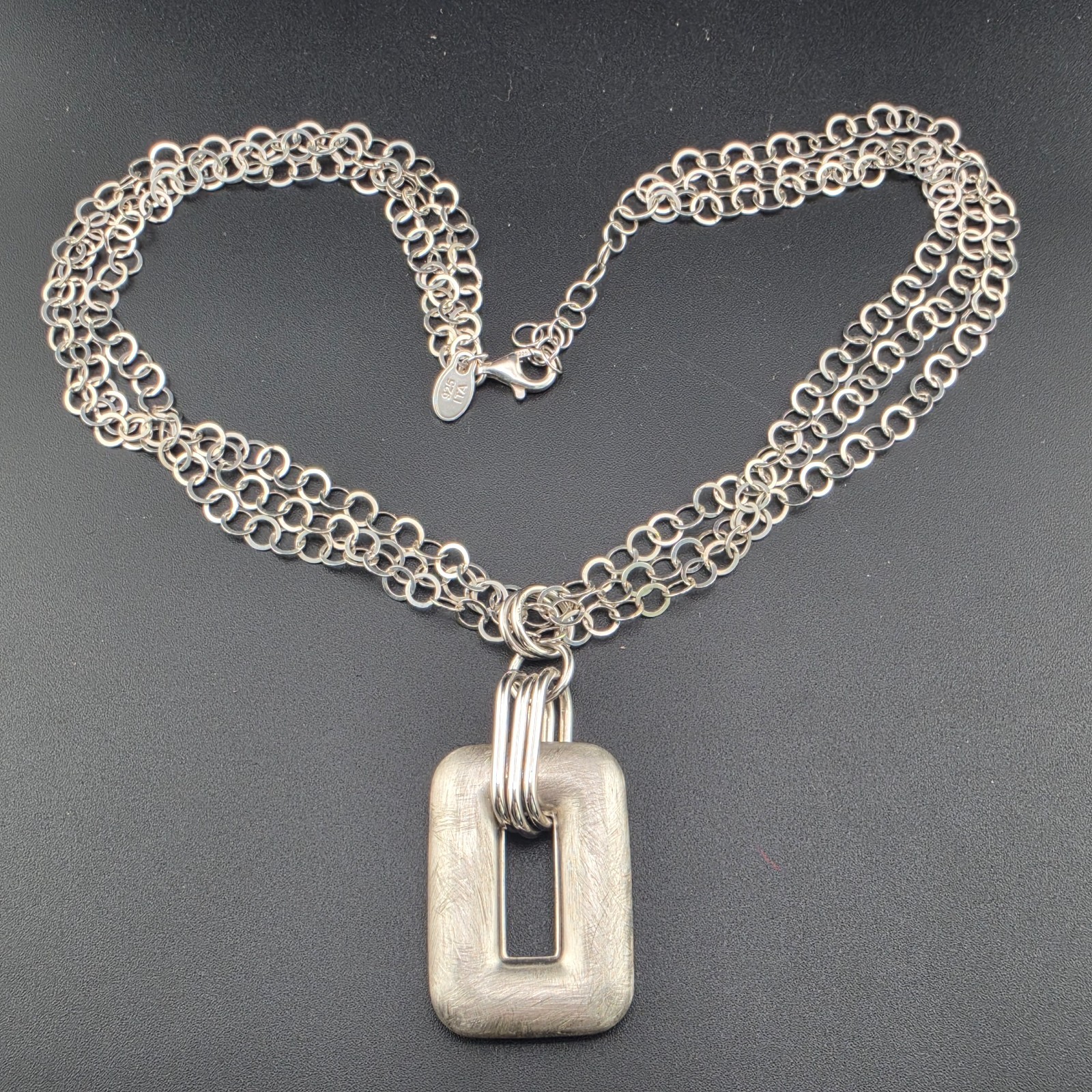 Chunky Shane Co Sterling Silver 5 Oval Link Chain Geometric Pendant Necklace