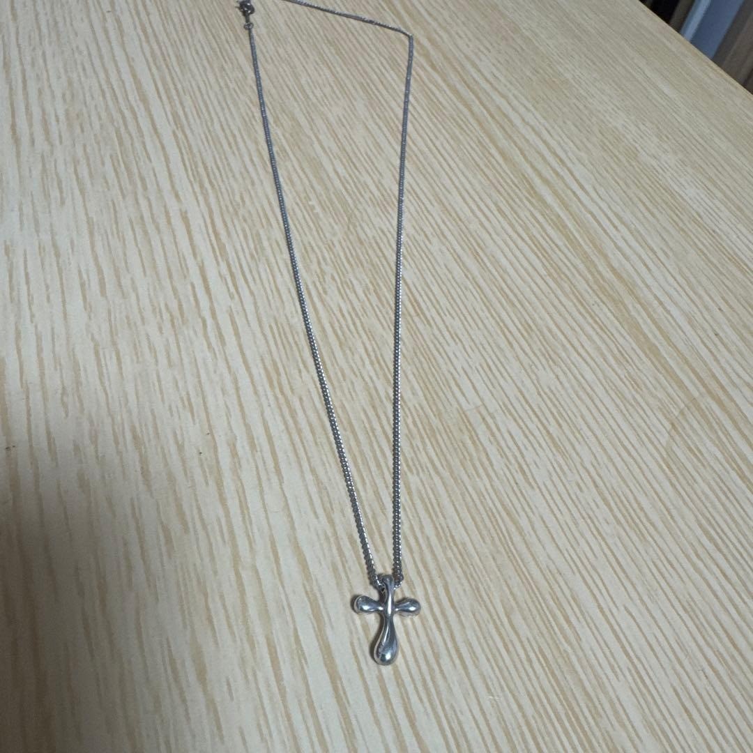 TIFFANY & CO Cross Necklace Pendant Elsa Peretti Motif Charm Unbranded Chain