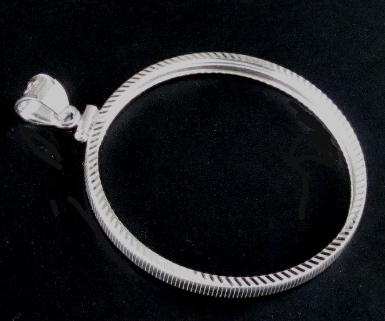 Coin Bezel 1 oz American Silver Eagle Diamond Cut Sterling Silver Soldered Bail