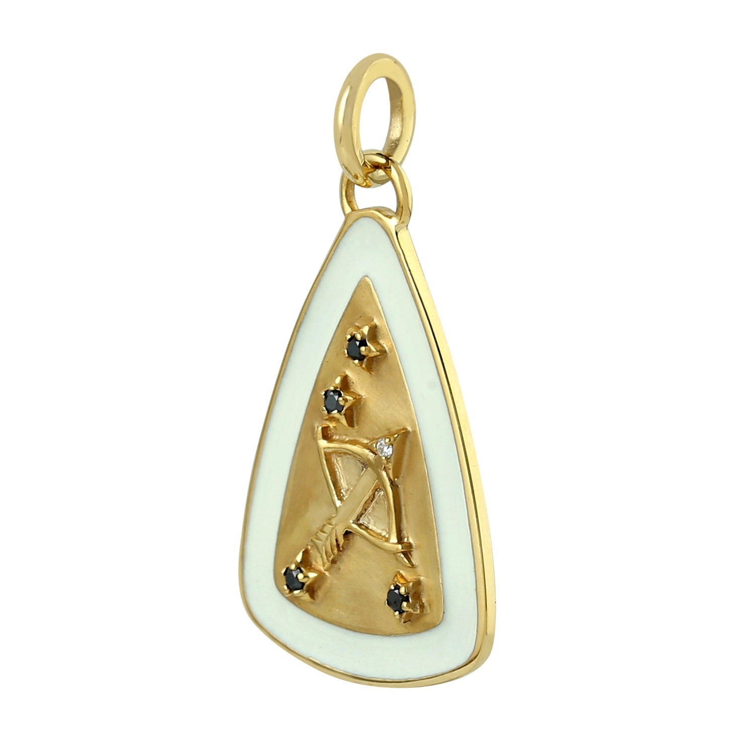Natural Diamond Pendant 14k Yellow Gold Fashion Jewelry For Anniversary Gift