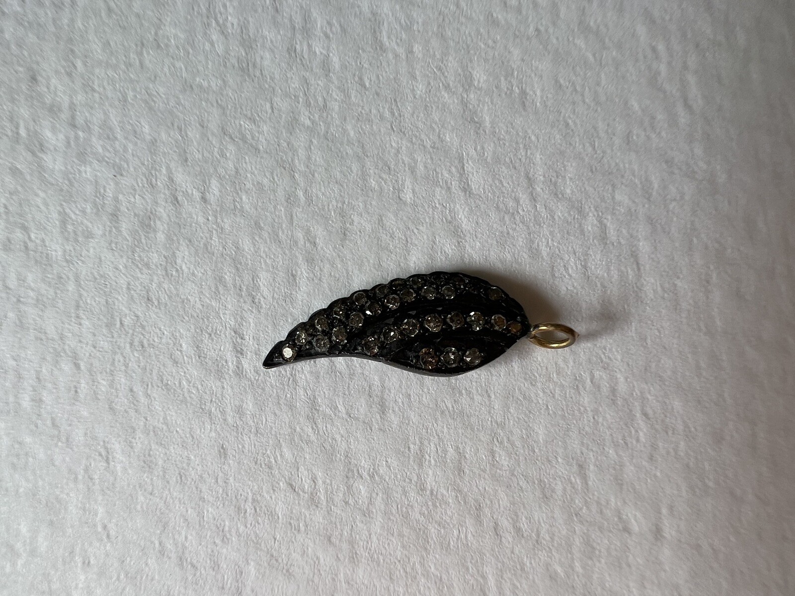 Sterling Silver And Pave Diamond Wing Charm