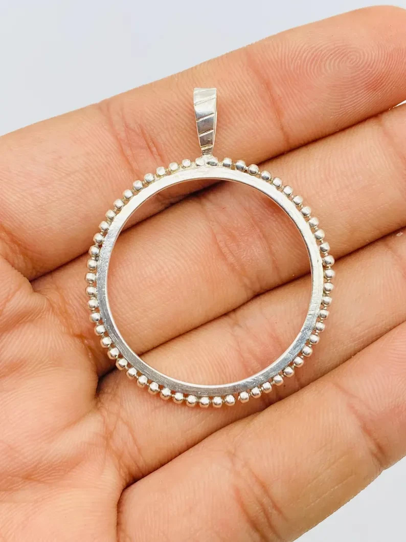 Coin Bezel One Ounce Silver Panda 37mm Sterling Silver Soldered Bail pendant