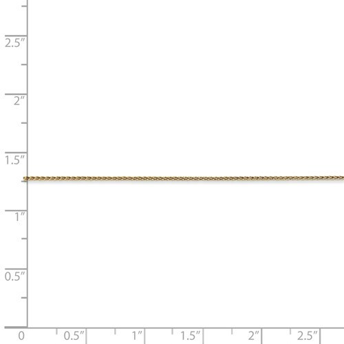 Real 14kt Yellow Gold Diamond Cut 0.65mm Spiga Pendant Chain; 18 inch