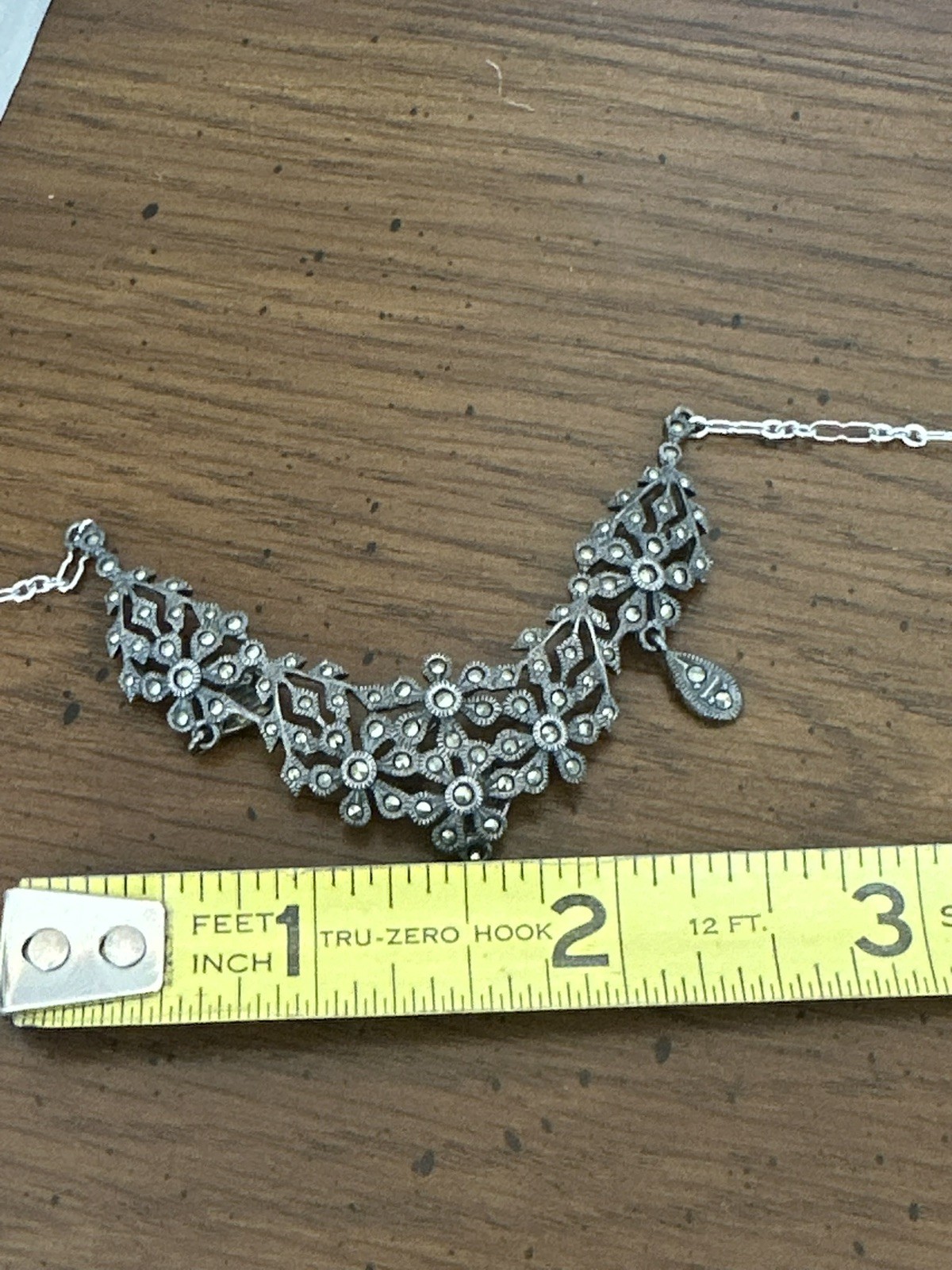 Stunning Sterling Silver & Marcasite Necklace Judith Jack Retro 2000 LE