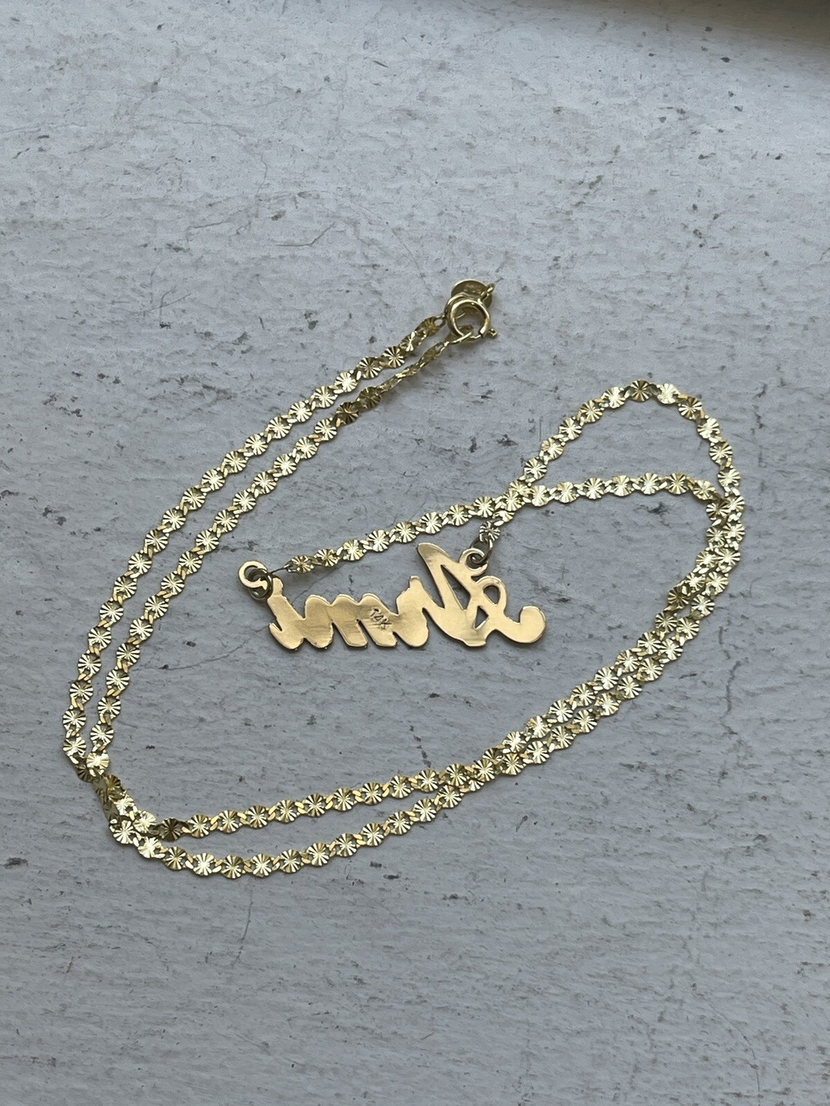 14K Authentic Solid Yellow Gold Personalized Custom Name Necklace