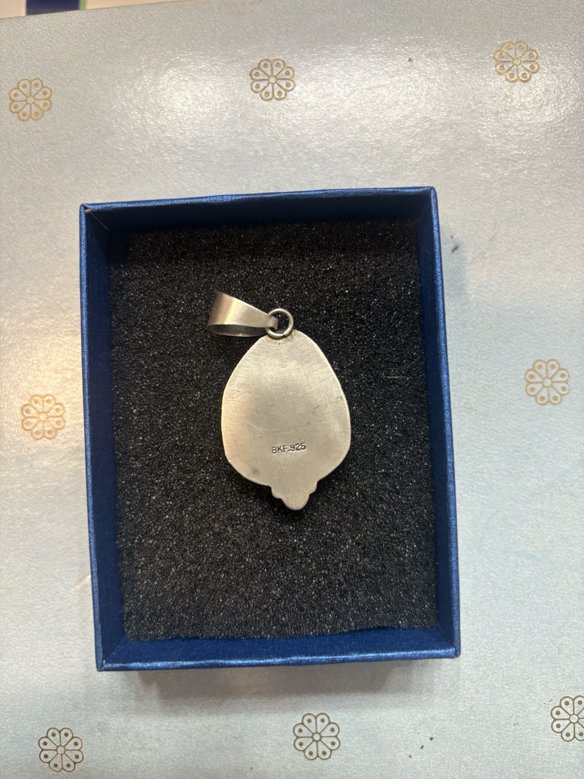 925 Sterling Silver Blue Moon Turquoise Pendant