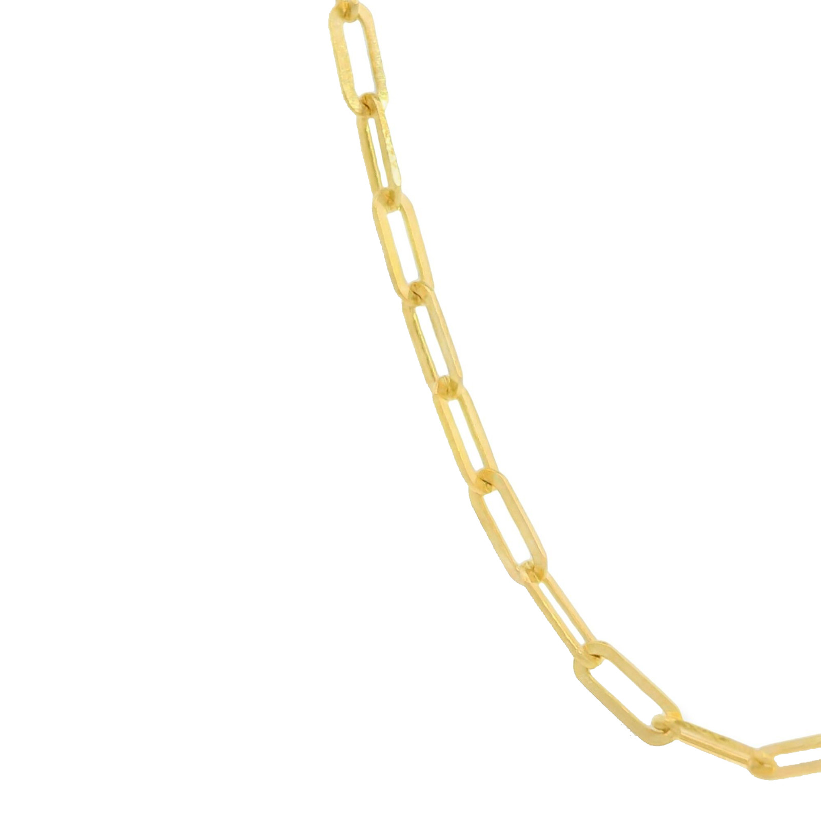 14k Gold Chain 1.5mm Solid Necklace Paper Clip Chain 14″ 16″ 18″ 20″ Fine Fancy