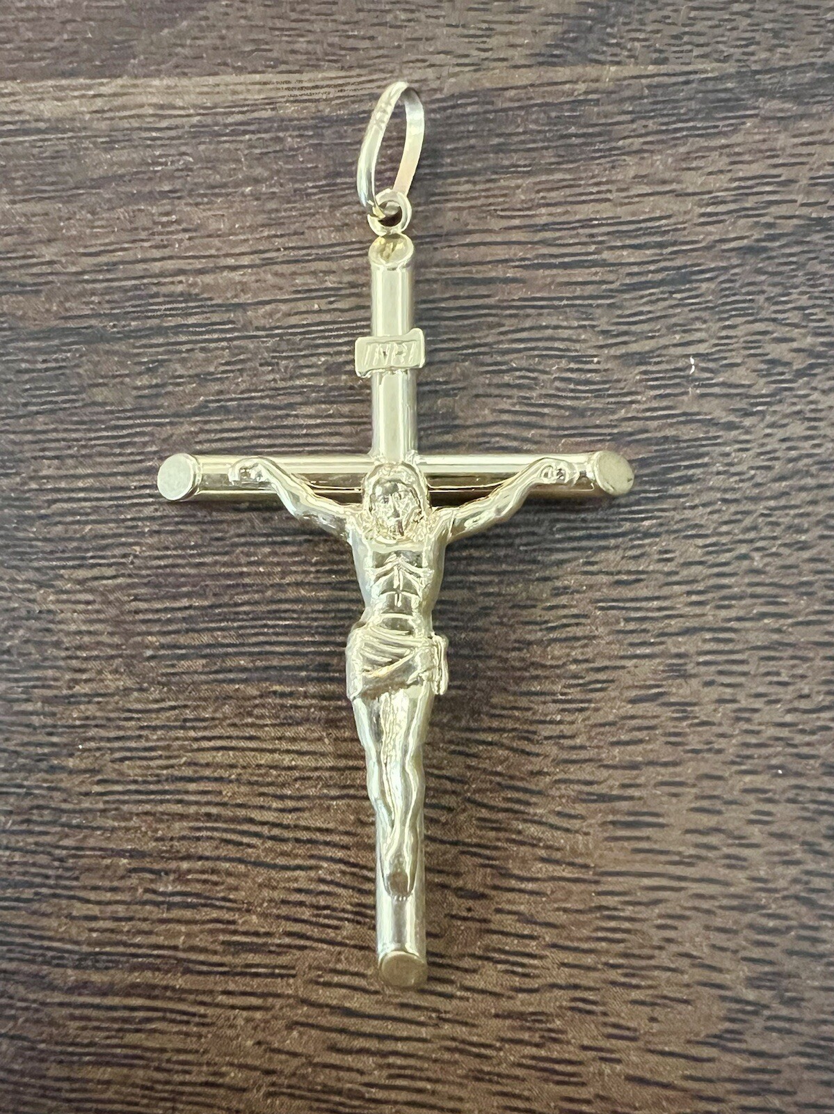 14k Solid Gold Jesus Crucifix Cross Hip Hop Pendant