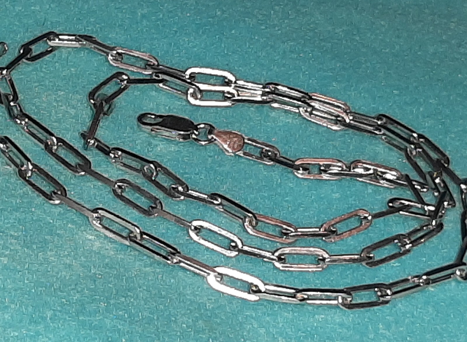 Long Paper Clip Necklace Chain 24 Inch 925 Sterling Silver Solid Necklace 17 Gr