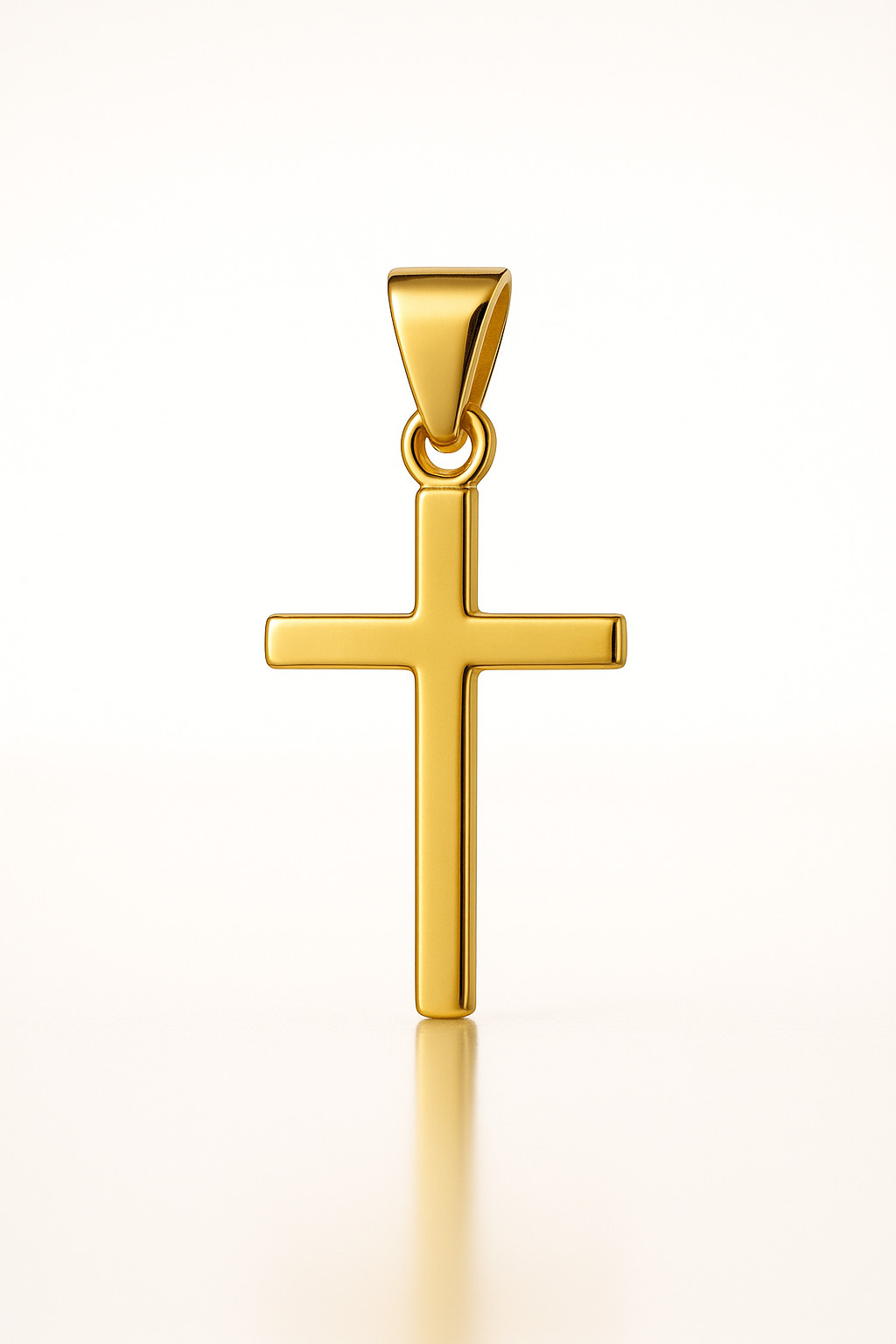 9ct Yellow Gold on Silver Crucifix Cross Pendant 30mm x 18mm