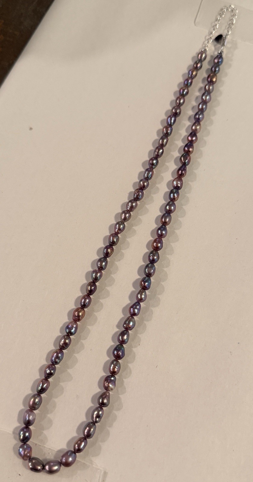 INSANE LUSTER Multi Color Baroque Pearl Necklace 4.6mm Rainbow Tones S925