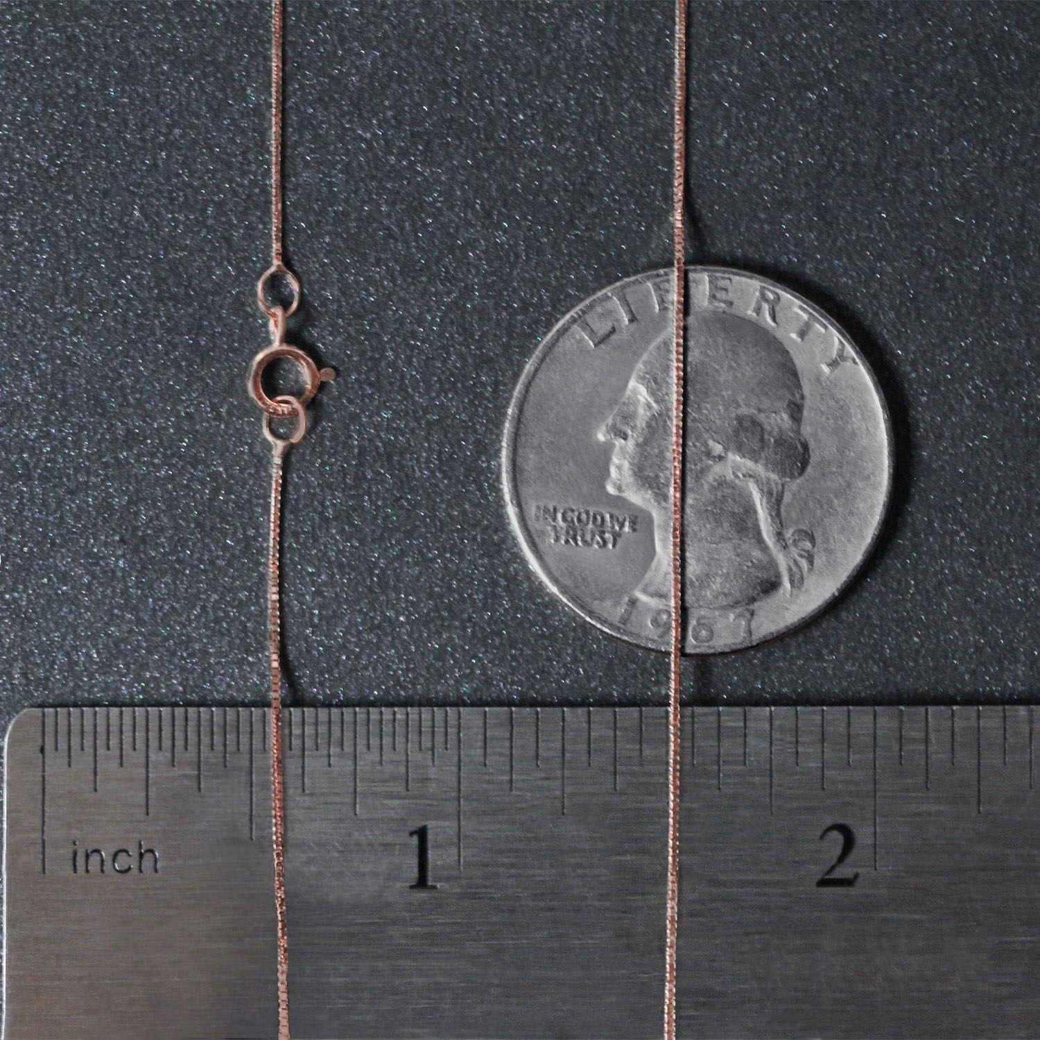 Classic Box Chain, 14K Rose Gold, Sizes 16-20, 0.45 mm, Dainty, Polished