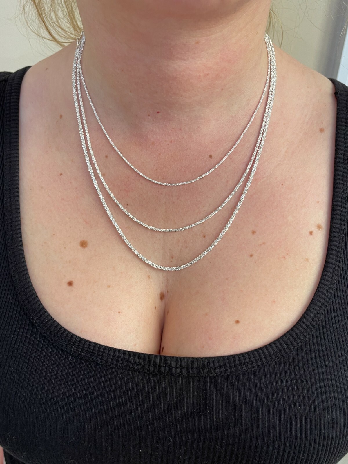 Cadena Rope Diamond Cut Plata Esterlina 925 Real Brillo Hombre Mujer 1mm-3mm