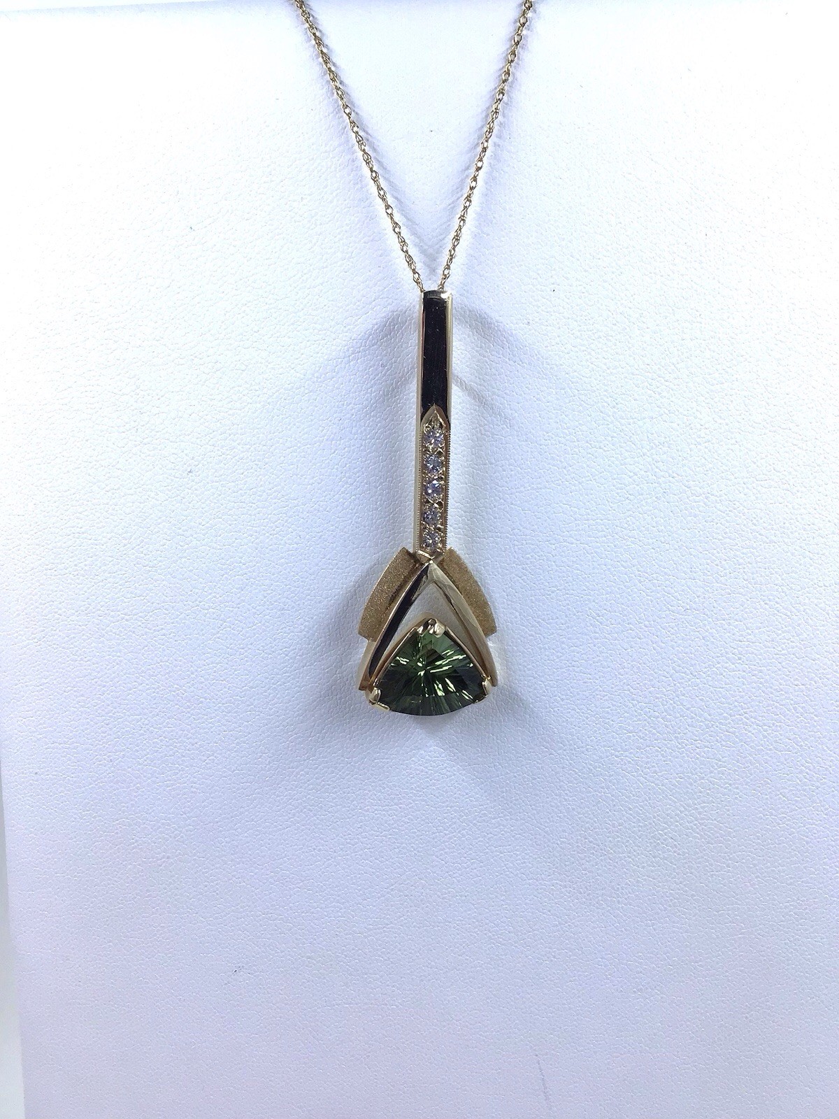 14K YG Tashmarine & Diamond Pendant