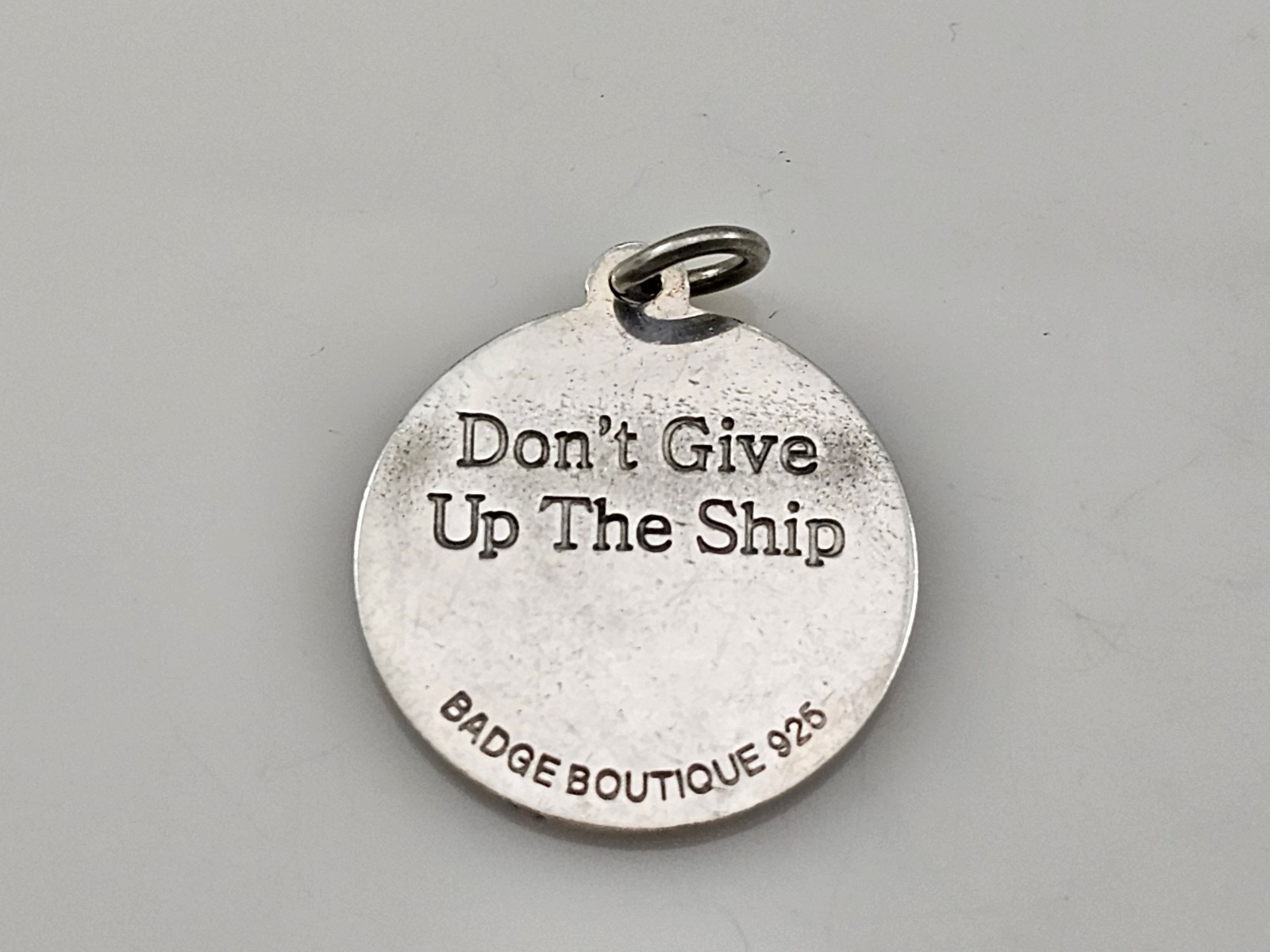 Anchor Hope Love Faith Lavender Enamel 925 Sterling Silver Medal Pendant 27mm