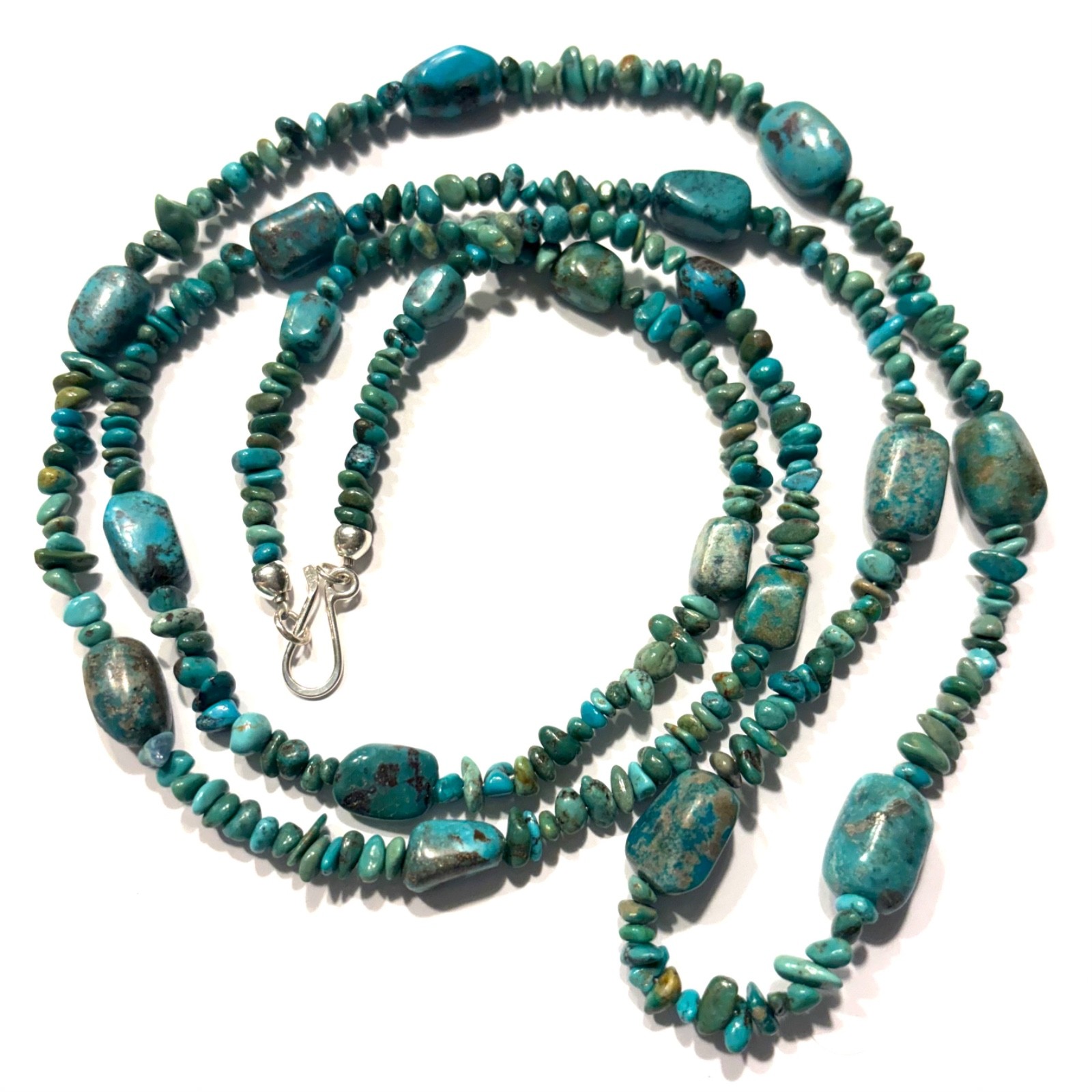 Jay King 42” Long Turquoise Nugget Necklace (& Free Dangle Pierced Earrings)