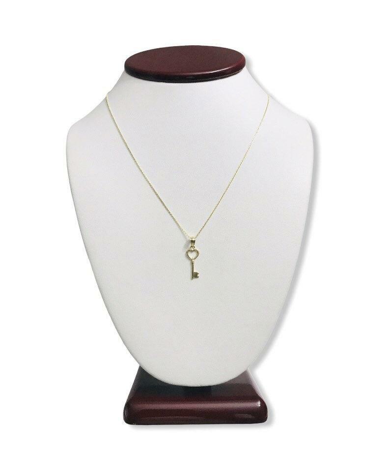 10K Solid Gold Heart Key Charm Pendant, 10k Solid Gold Necklace – YC1029