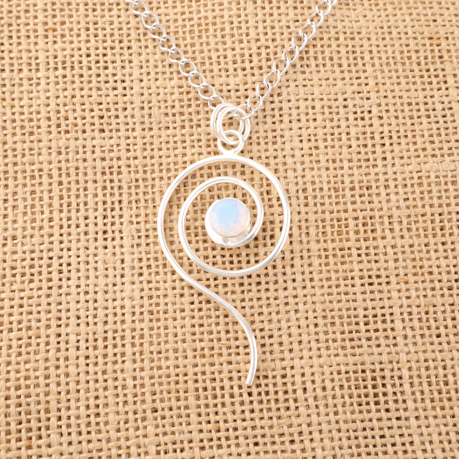 Milky Opal Gemstone Handmade 925 Sterling Silver Jewelry Pendant Gift For Her