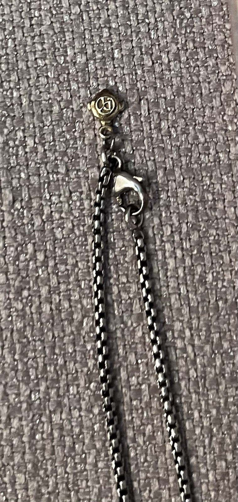 David Yurman Authentic Pendent Tahitian Pearl Sterling Silver Gold W/ Chain
