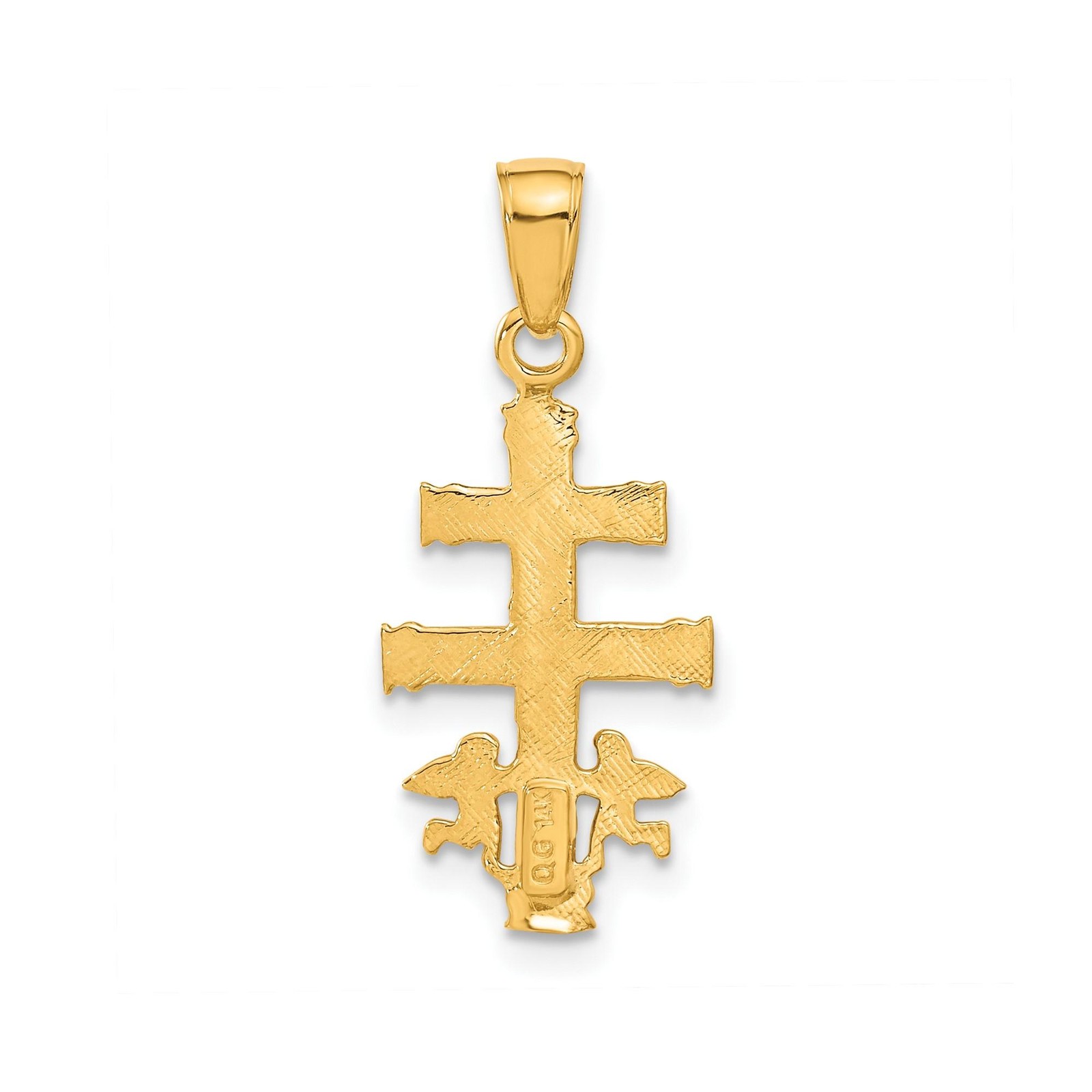 14k Real Gold Caravaca Crucifix Cross Pendant Necklace for Men Women Catholic