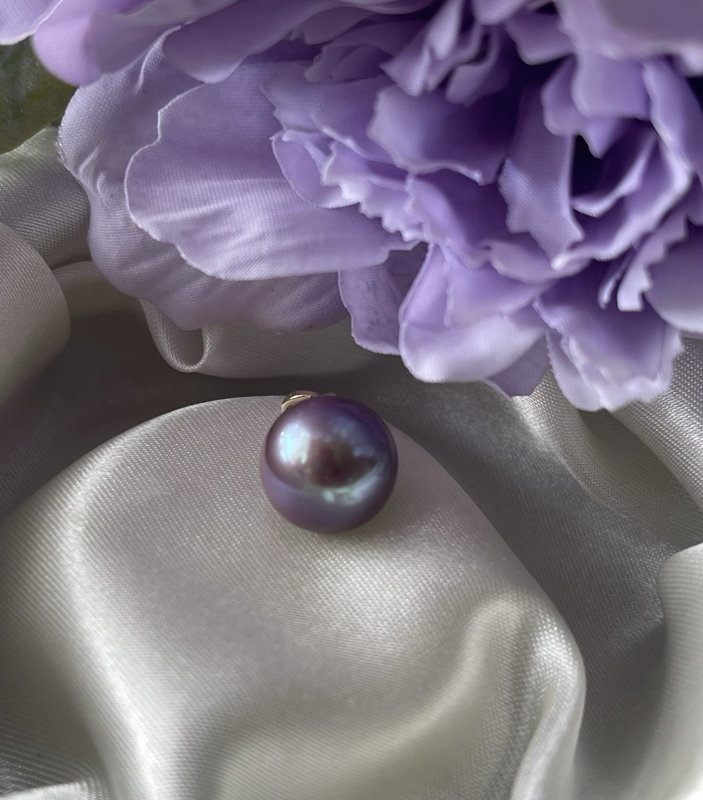 New Genuine Natural Lavender Colored Edison Pearl Diamond Pendant