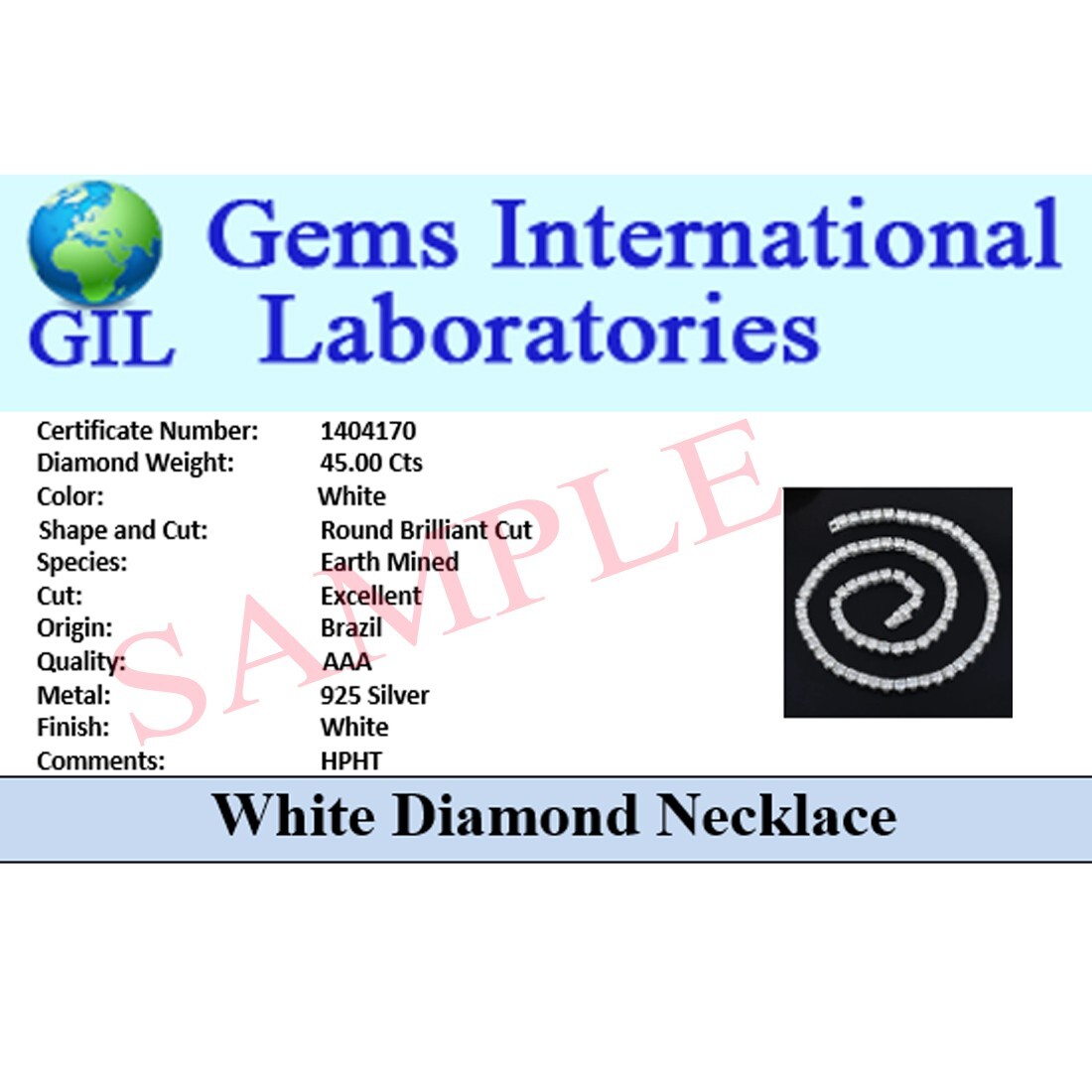 Real 925 Sterling Silver 5 mm Round Cut White Diamond Tennis Chain Necklace